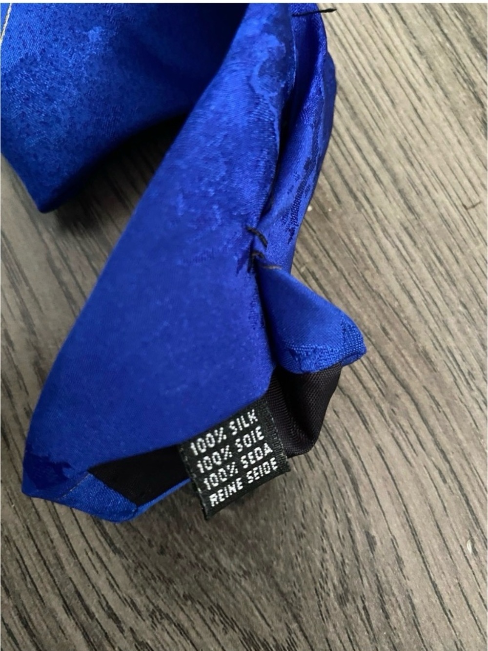 BACHRACH Royal Blue Printed Silk Made In Italy Tie - Picture 5 of 6